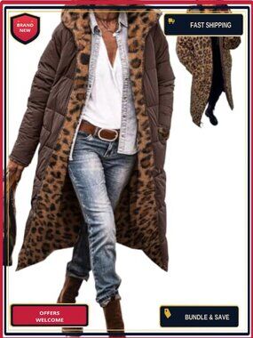 Reversible Faux Fur Lined Puffer Coat Long Winter Parka Hood